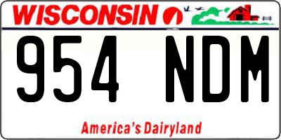WI license plate 954NDM