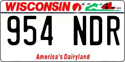 WI license plate 954NDR