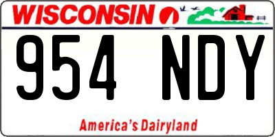 WI license plate 954NDY