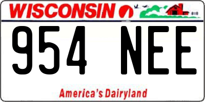 WI license plate 954NEE