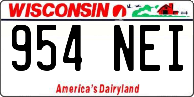 WI license plate 954NEI