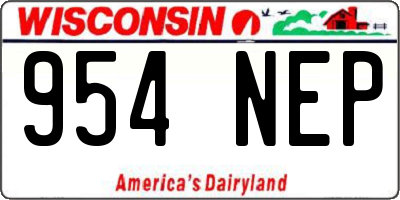 WI license plate 954NEP