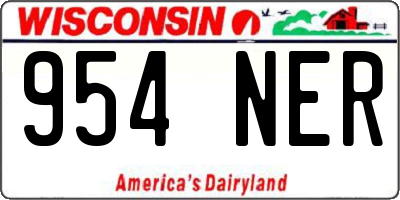 WI license plate 954NER