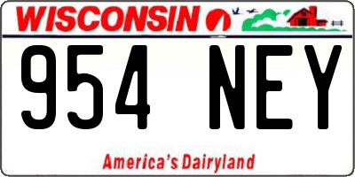 WI license plate 954NEY