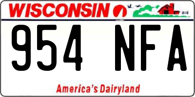 WI license plate 954NFA