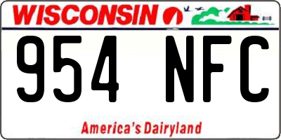 WI license plate 954NFC