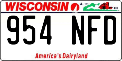 WI license plate 954NFD