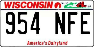 WI license plate 954NFE