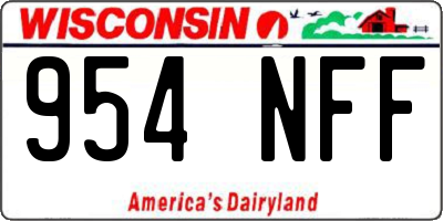 WI license plate 954NFF