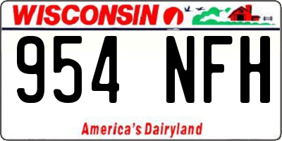 WI license plate 954NFH