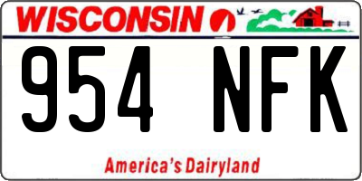 WI license plate 954NFK