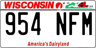 WI license plate 954NFM
