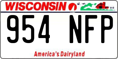 WI license plate 954NFP