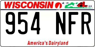 WI license plate 954NFR