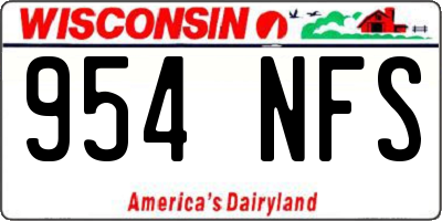 WI license plate 954NFS