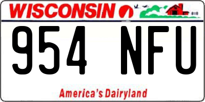 WI license plate 954NFU