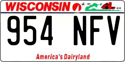 WI license plate 954NFV