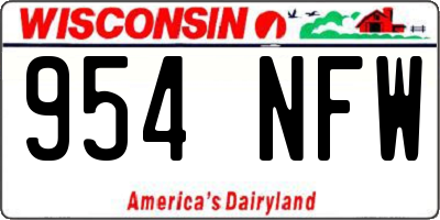 WI license plate 954NFW