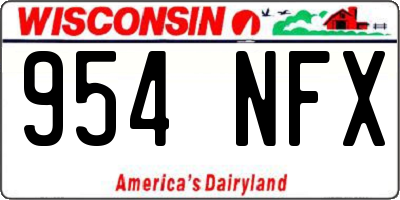 WI license plate 954NFX
