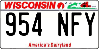 WI license plate 954NFY