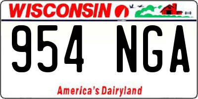 WI license plate 954NGA
