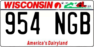 WI license plate 954NGB