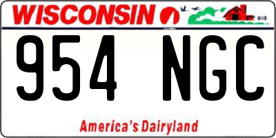 WI license plate 954NGC