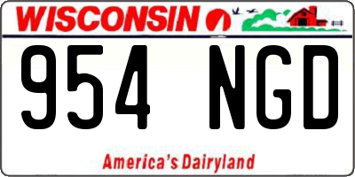 WI license plate 954NGD