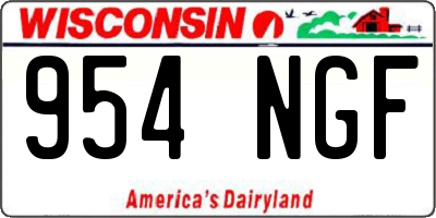 WI license plate 954NGF