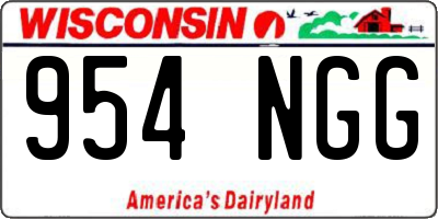 WI license plate 954NGG