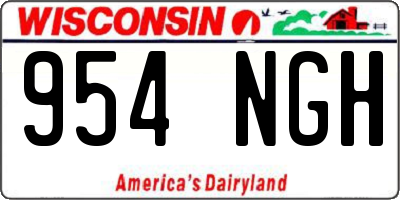 WI license plate 954NGH