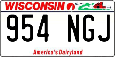 WI license plate 954NGJ