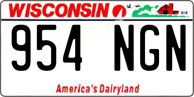WI license plate 954NGN