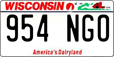 WI license plate 954NGO