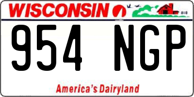 WI license plate 954NGP