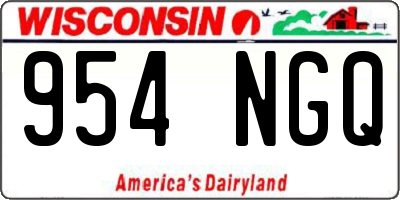 WI license plate 954NGQ