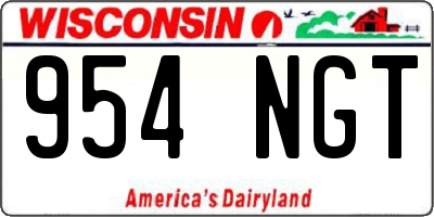 WI license plate 954NGT