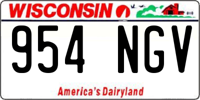 WI license plate 954NGV
