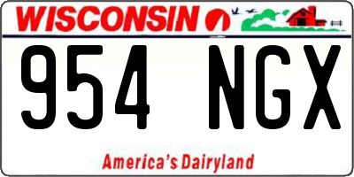WI license plate 954NGX