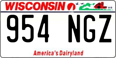 WI license plate 954NGZ