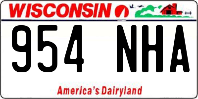 WI license plate 954NHA