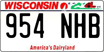 WI license plate 954NHB