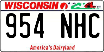 WI license plate 954NHC