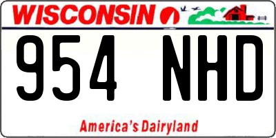WI license plate 954NHD