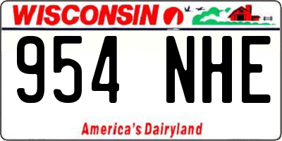 WI license plate 954NHE