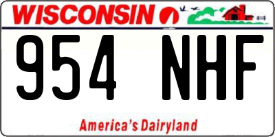 WI license plate 954NHF