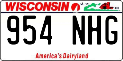 WI license plate 954NHG