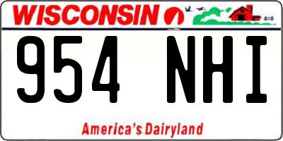WI license plate 954NHI