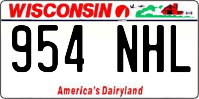 WI license plate 954NHL