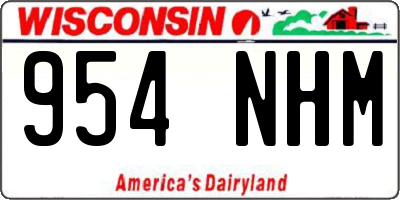 WI license plate 954NHM